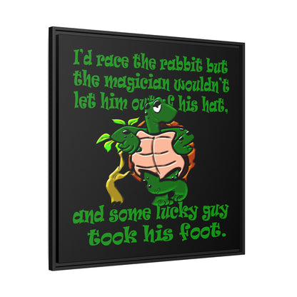 turtle race - framed canvas art (black)
