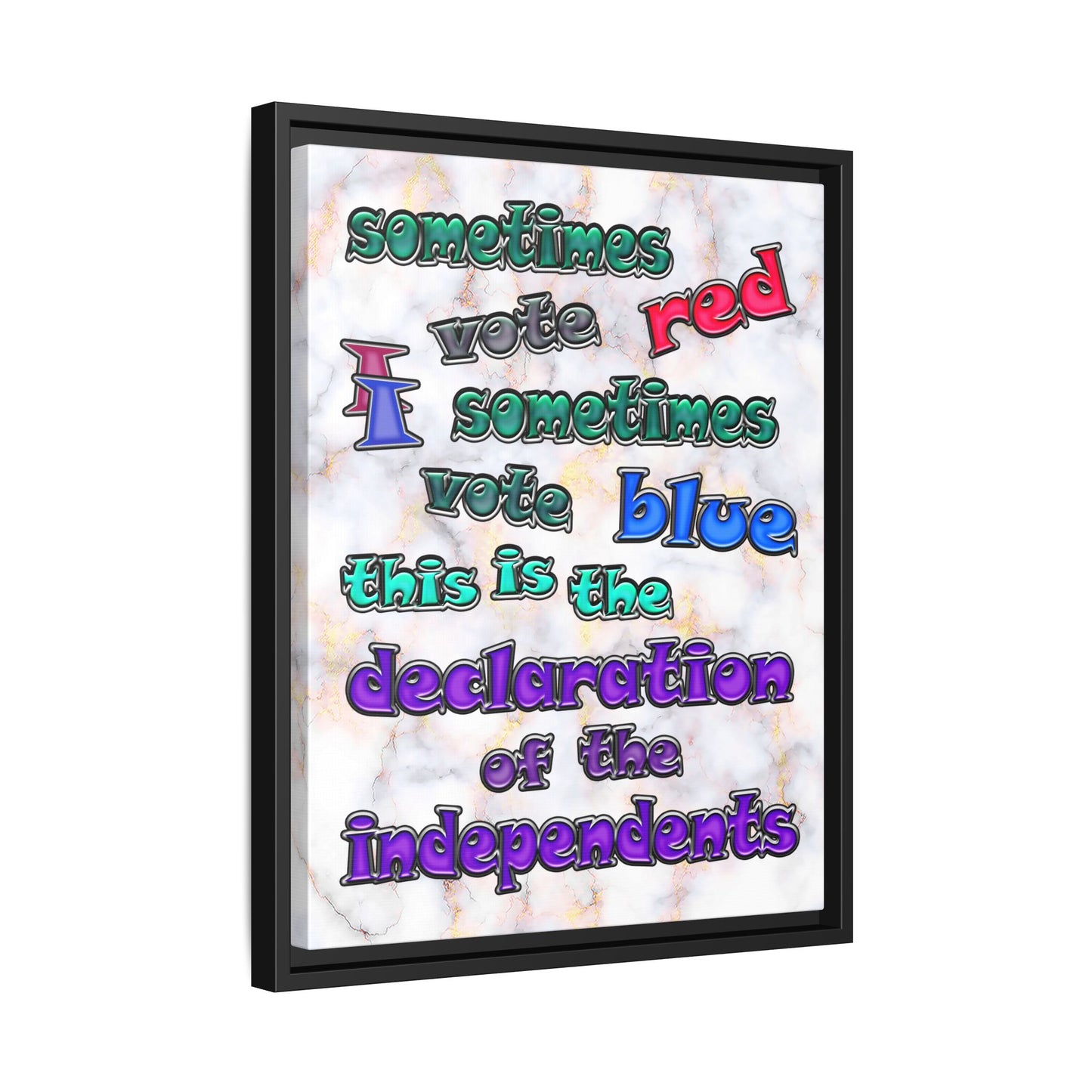declaration of the independents - framed canvas art (white marble)