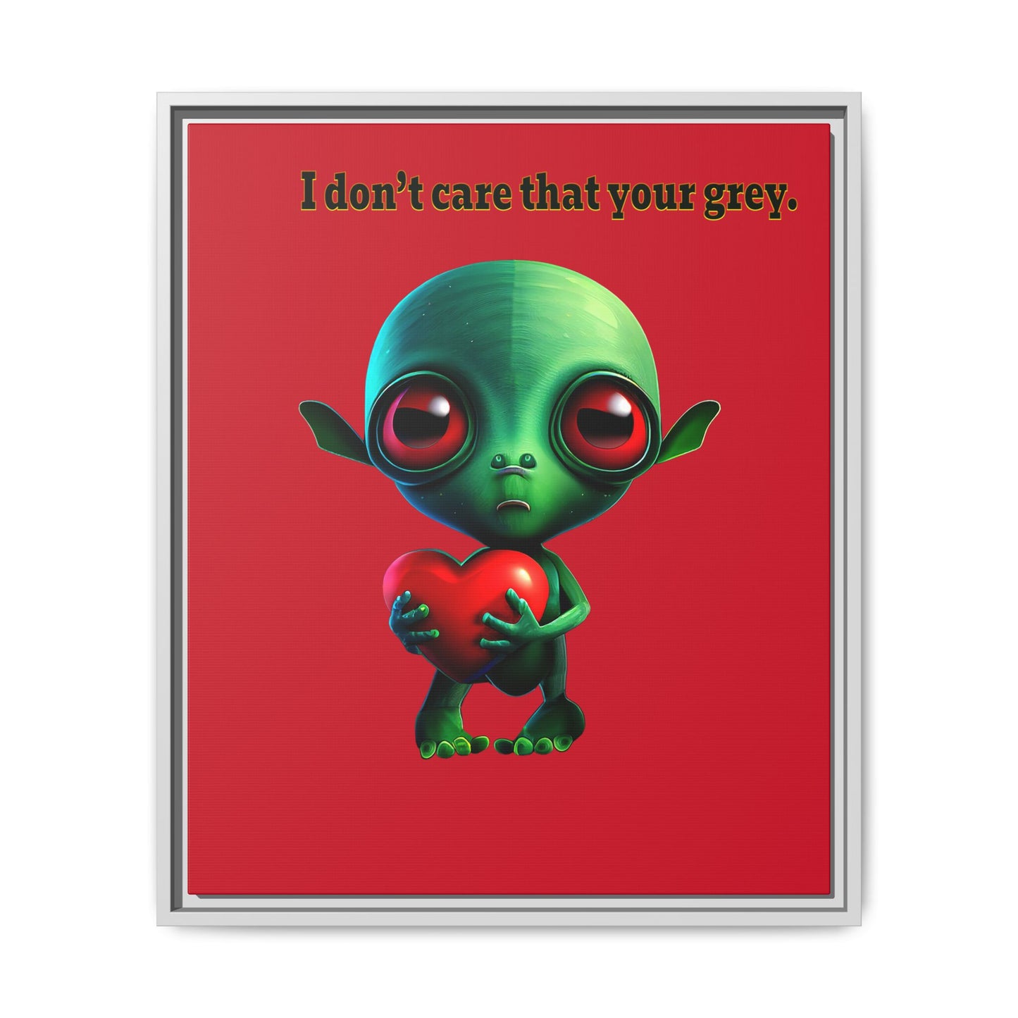 I don't care that your grey - framed canvas art (dark red)