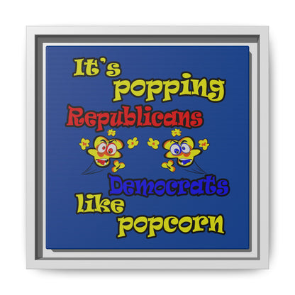 popping like popcorn - framed canvas art (dark blue)