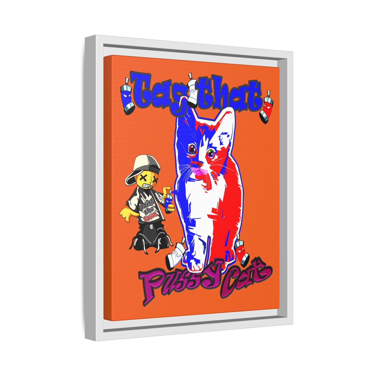 tag that - framed canvas art (orange)