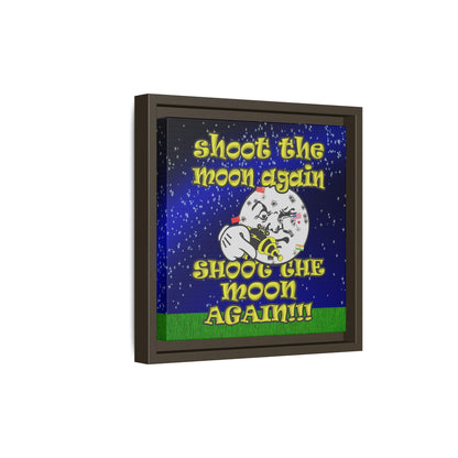 shoot the moon again - framed canvas art ('snoops' background)