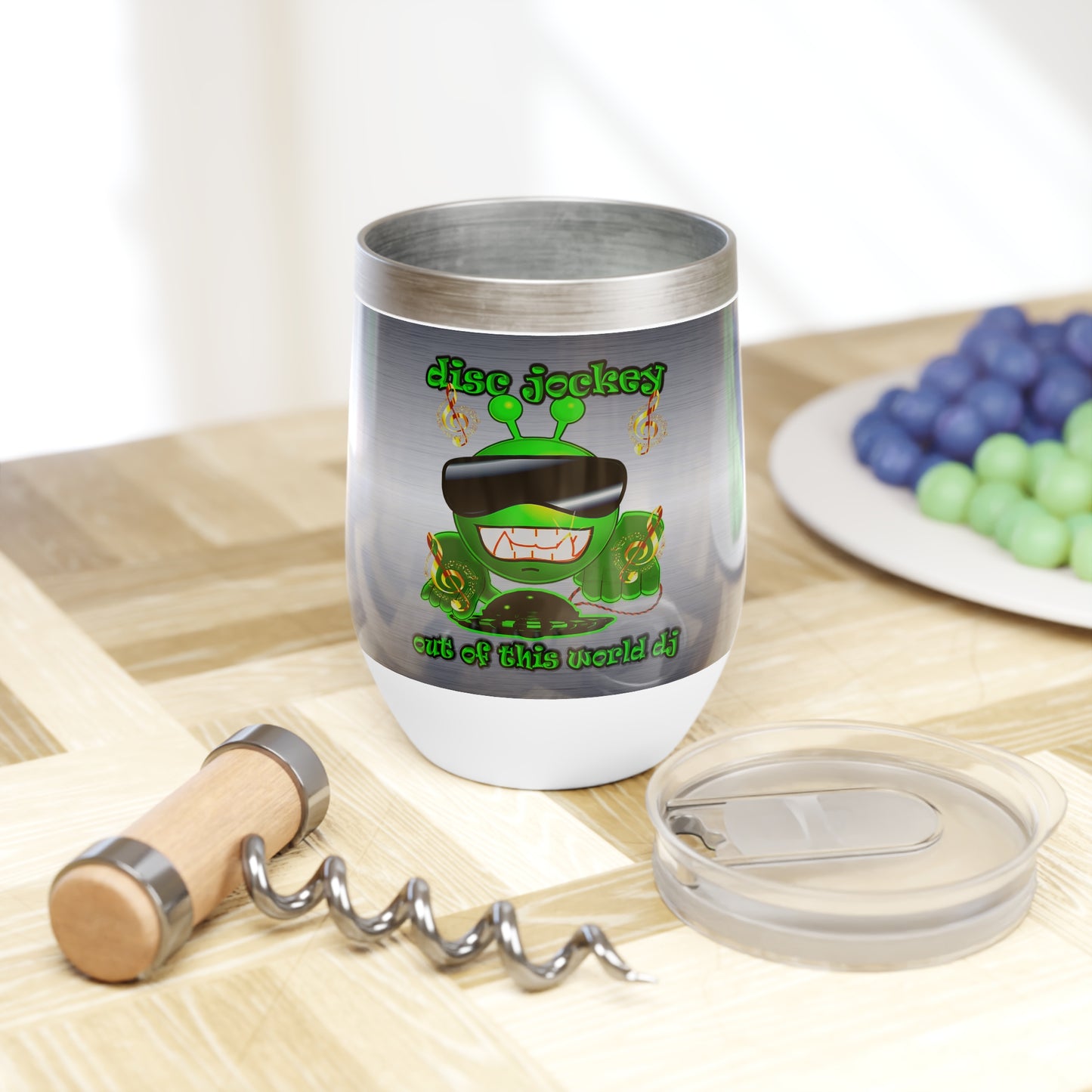disc jockey - Chill Wine Tumbler (brushed nickel)