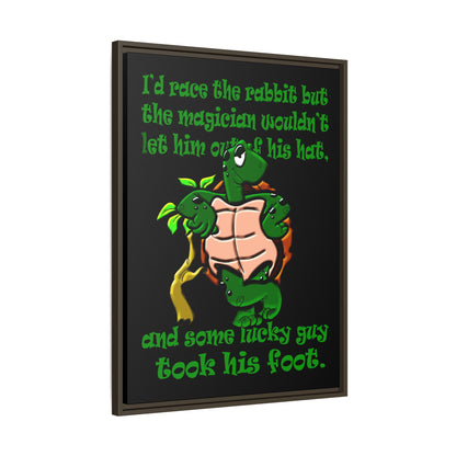 turtle race - framed canvas art (black)