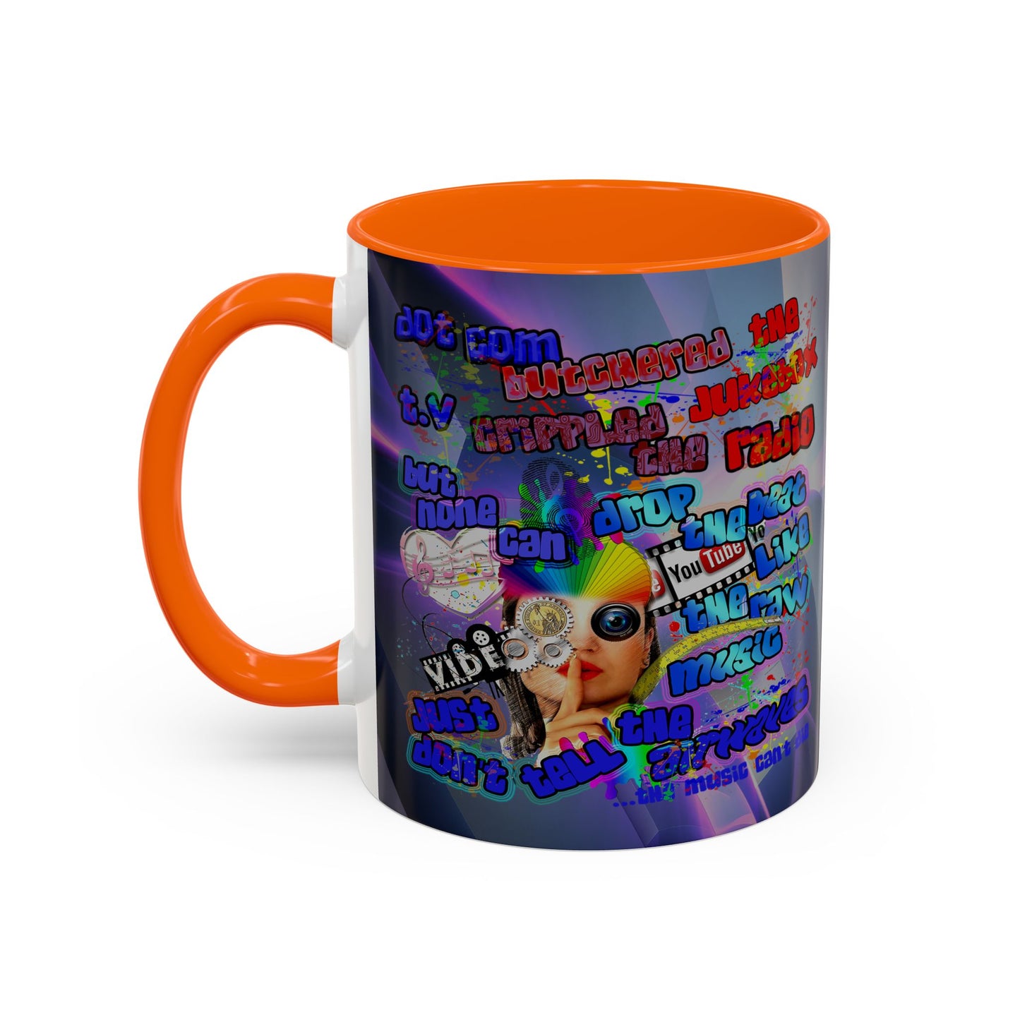 drop the beat - Accent Mug (grey-pink wave)