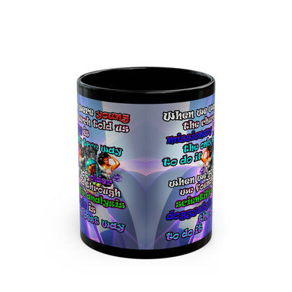 doggystyle - Black Mug (grey-pink wave)