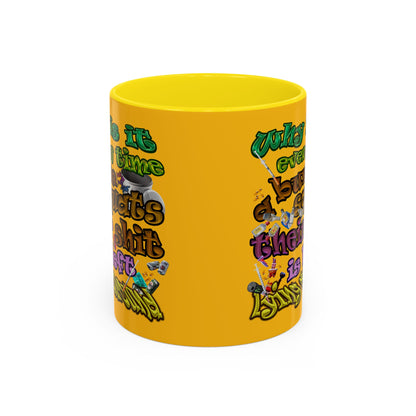 the bum's shit - Accent Mug (yellow)