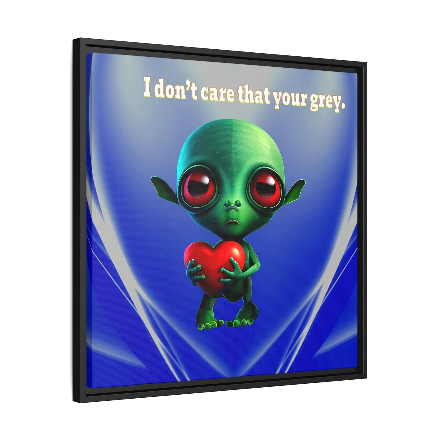 I don't care that your grey - framed canvas art (blue-white wave)