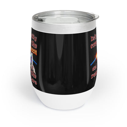 defy conquer reach - Chill Wine Tumbler (black)