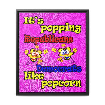 popping like popcorn - framed canvas art (pink swirl)