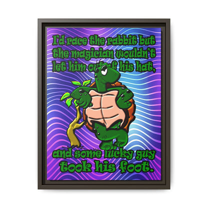 turtle race - framed canvas art (purple wave)