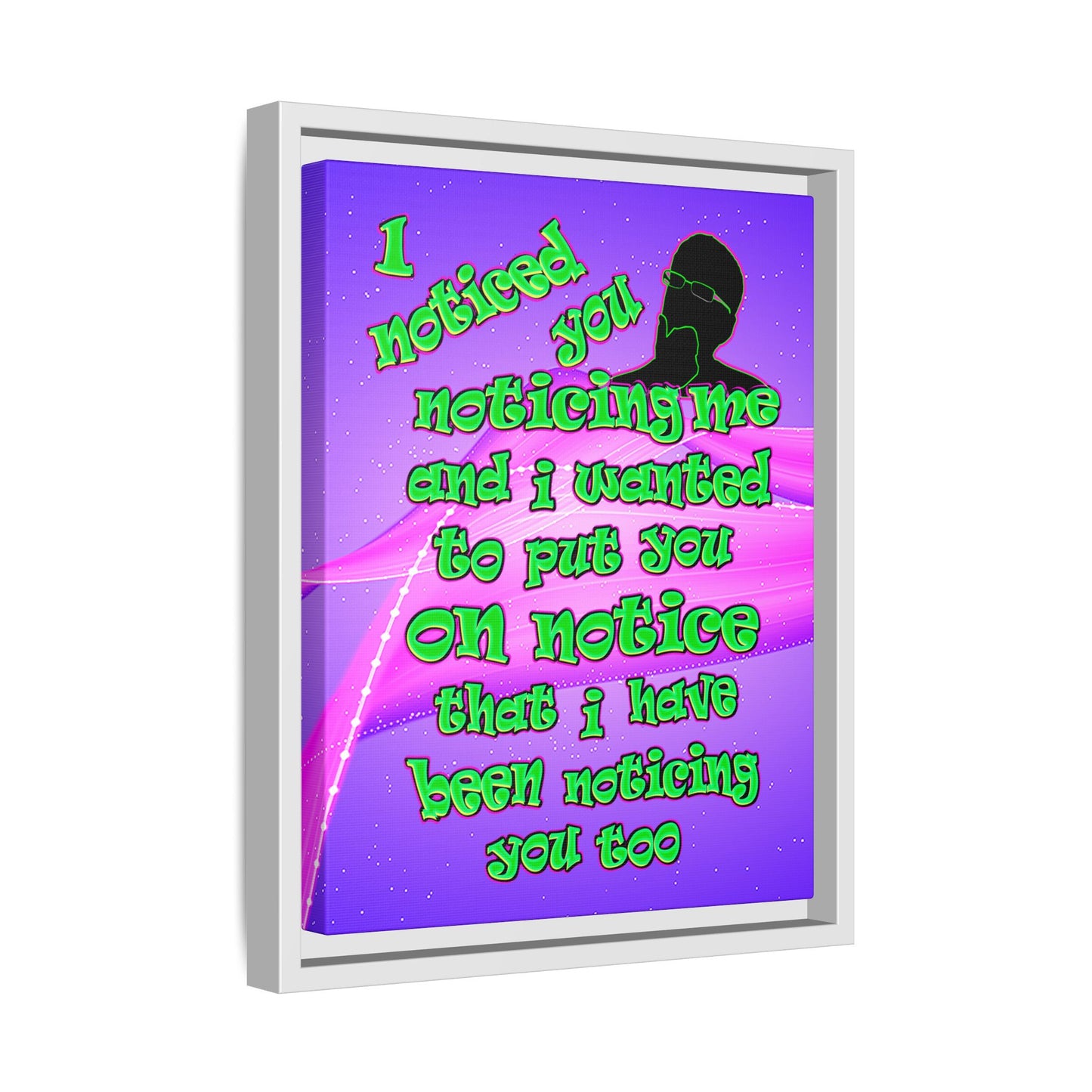 noticed you noticing - framed canvas art (purple-pink wave)