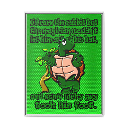 turtle race - framed canvas art (logo green)