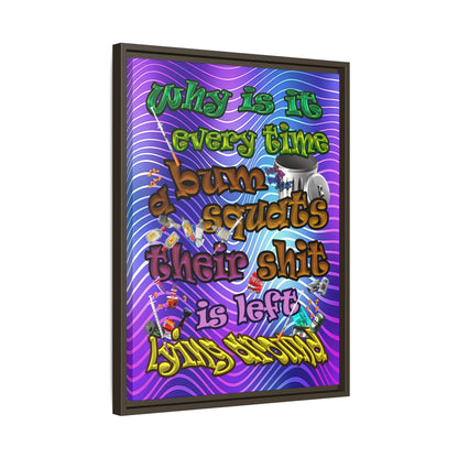 the bum's shit - framed canvas art (purple wave)