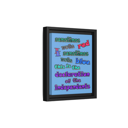 declaration of the independents - framed canvas art (light blue)