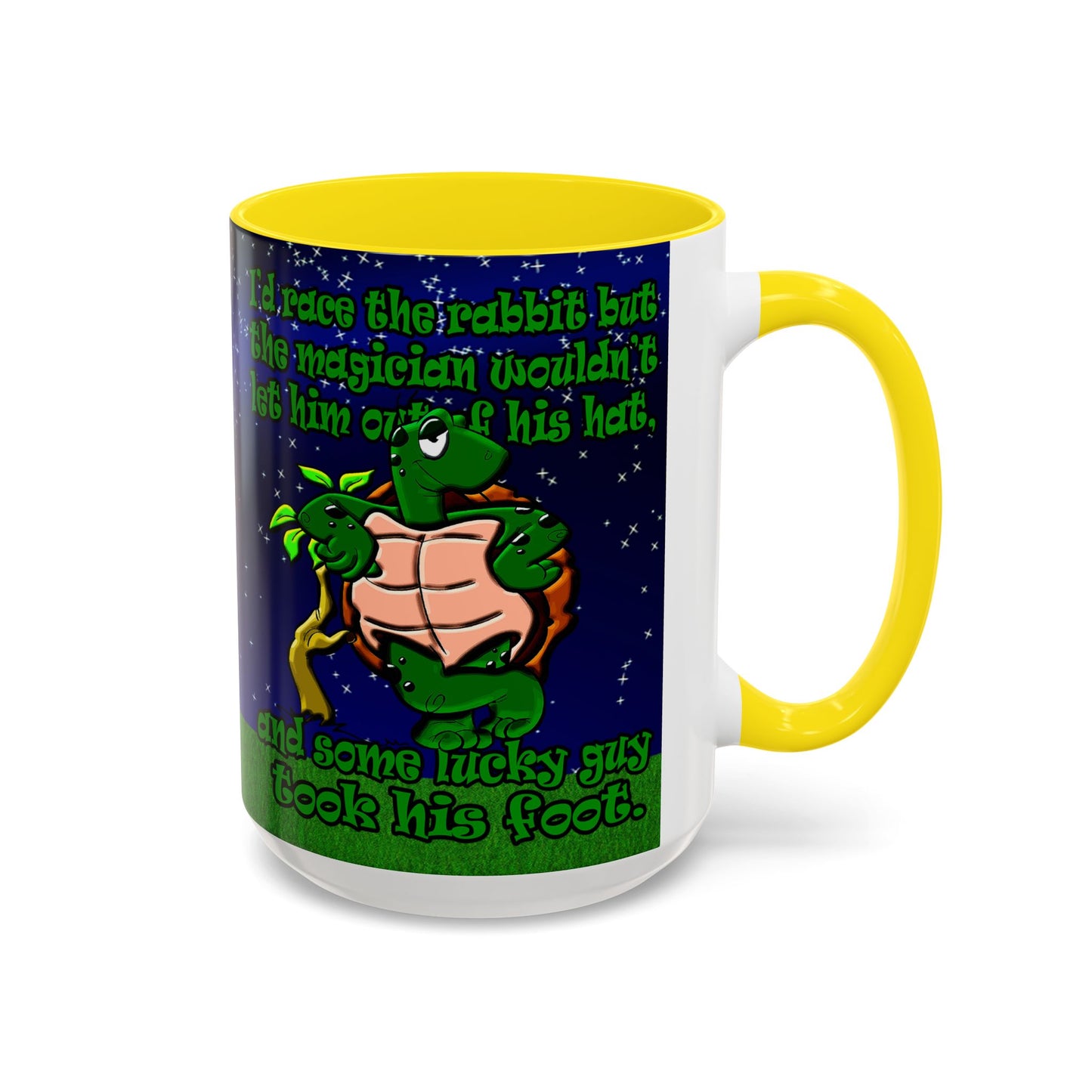 turtle race - Accent Mug ('snoops' background)