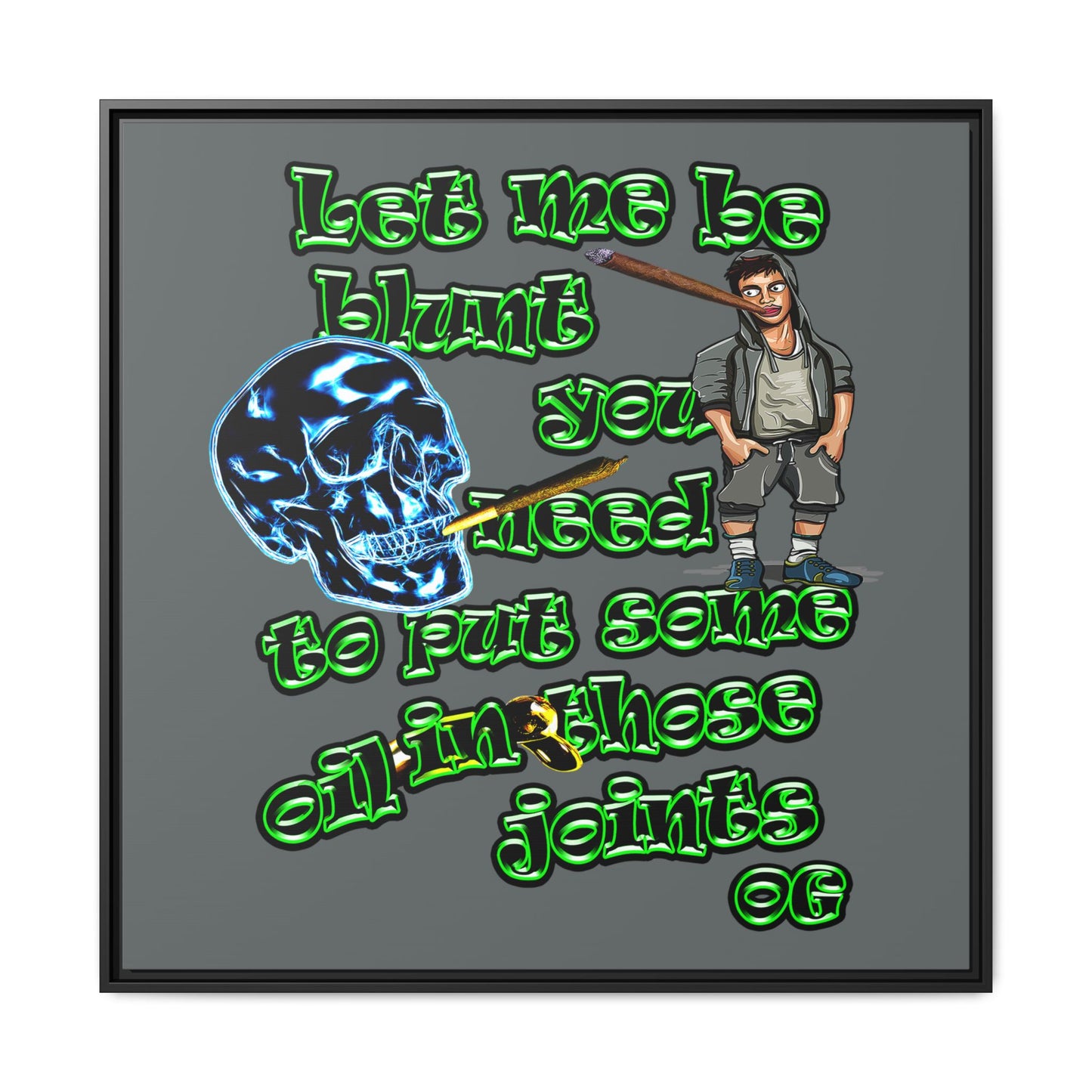 og - framed canvas art (dark grey)