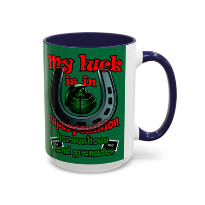 my luck - Accent Mug (dark green)