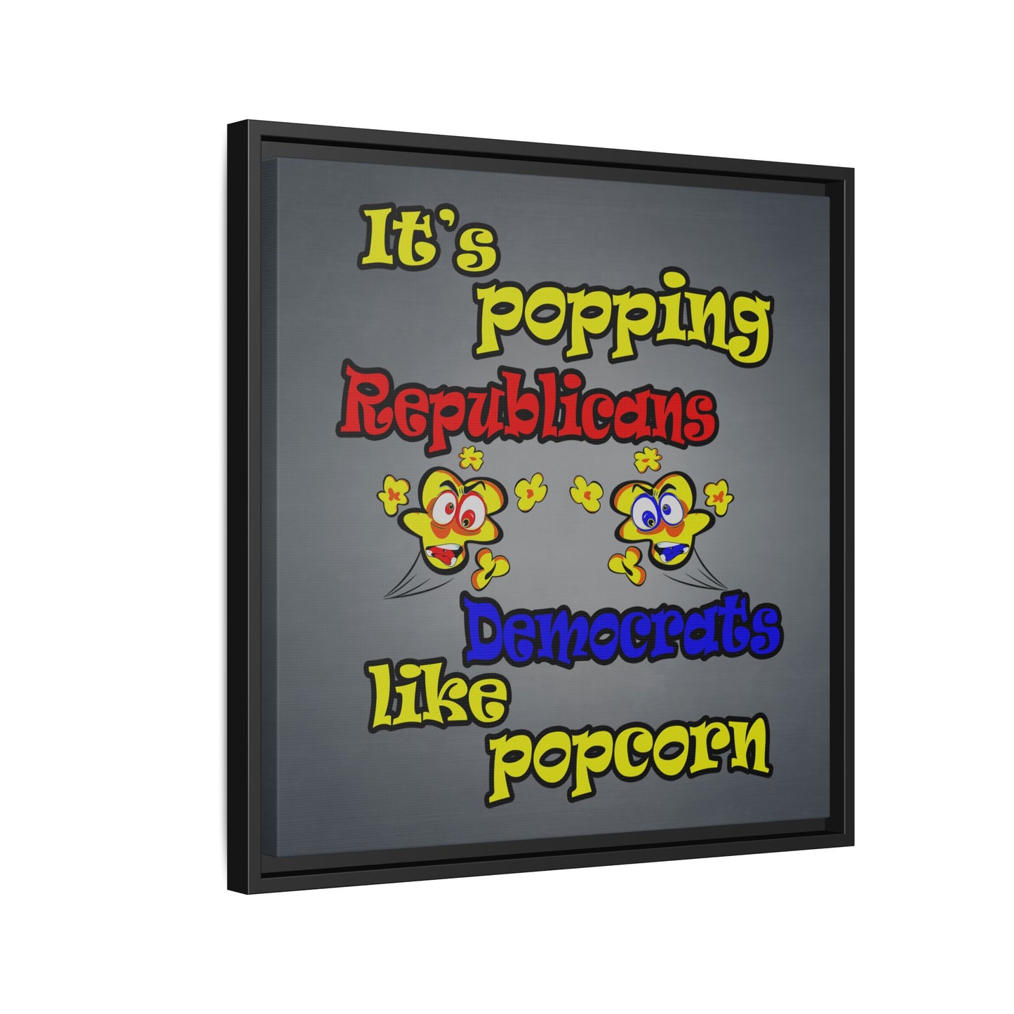 popping like popcorn - framed canvas art (grey-light grey)