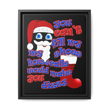 santa's shoes - framed canvas art (black)