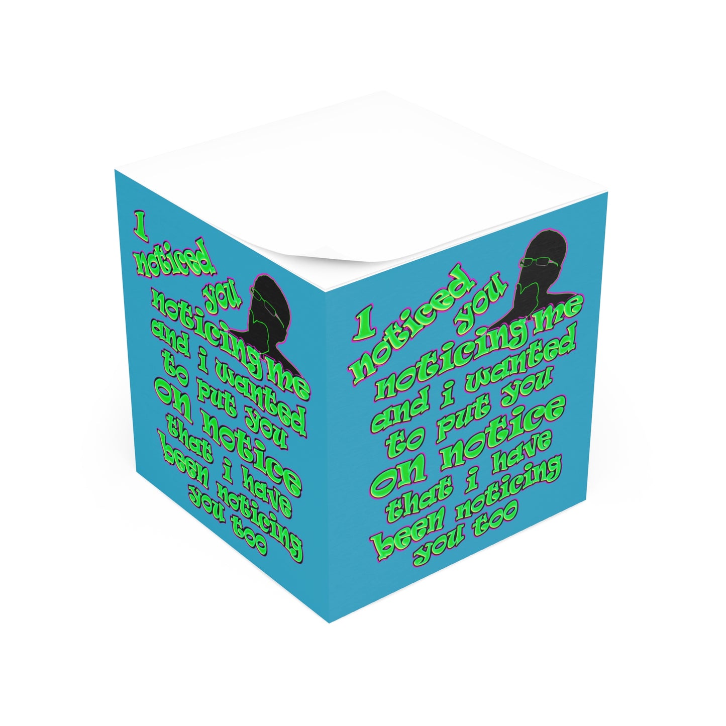 noticed you noticing - note cube (turquoise)