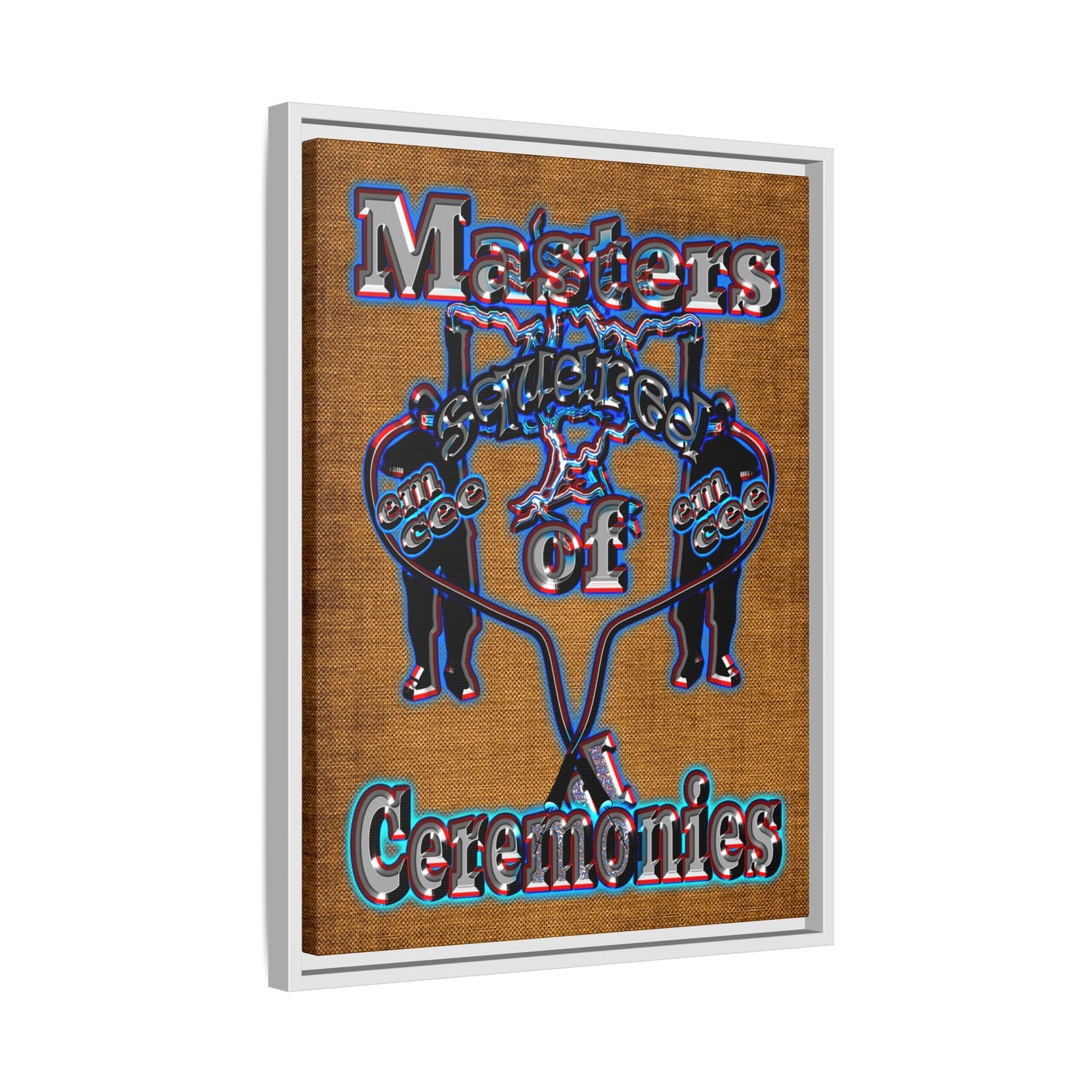 em cee squared - framed canvas art (brown papyrus)