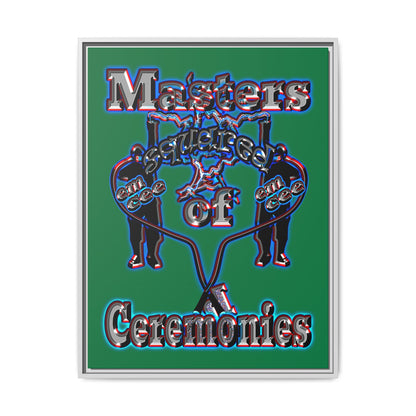 em cee squared - framed canvas art (dark green)