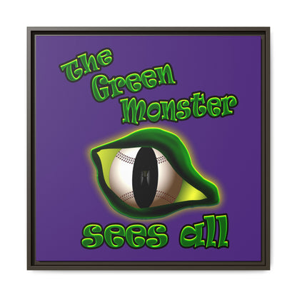 green monster - framed canvas art (purple)