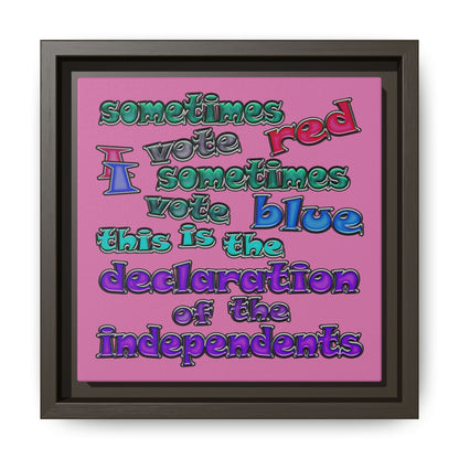 declaration of the independents - framed canvas art (light pink)