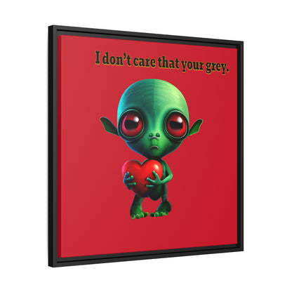 I don't care that your grey - framed canvas art (dark red)