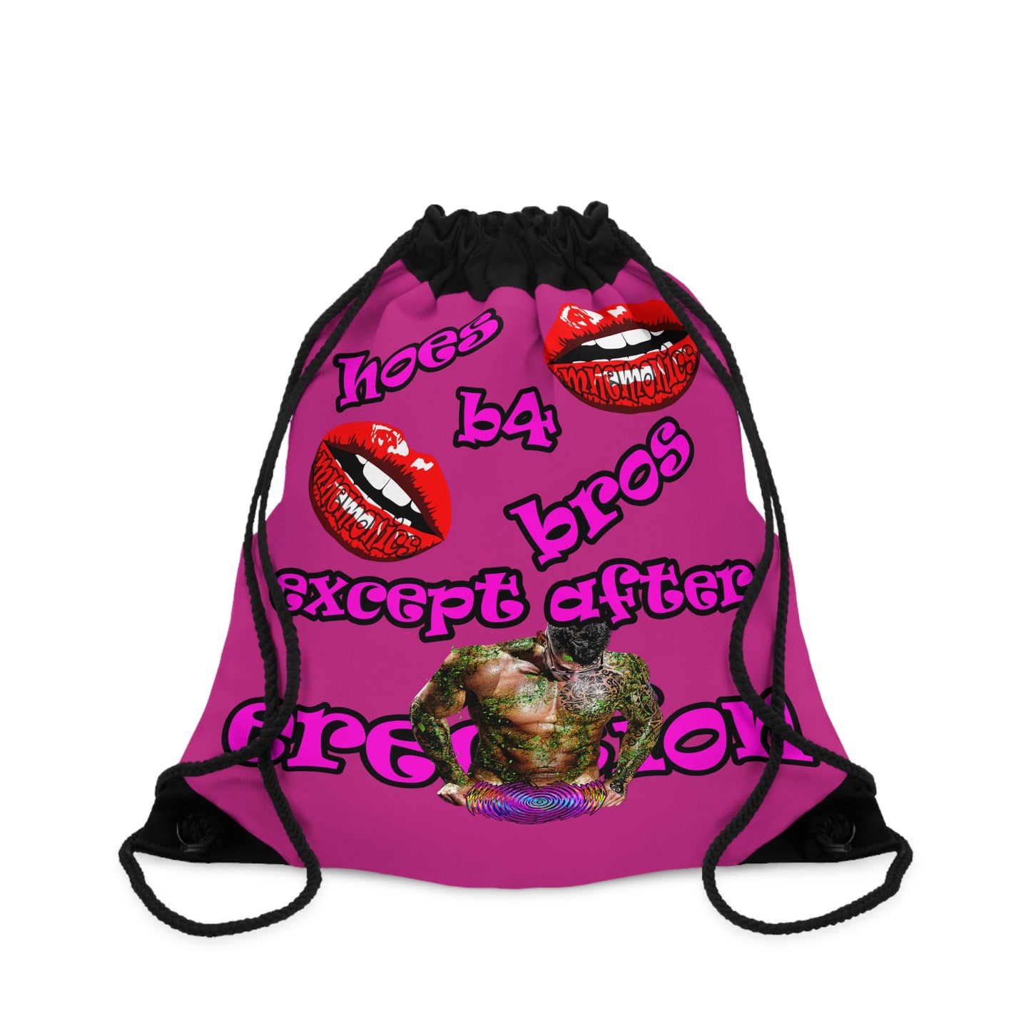 hoes b4 bros - Drawstring Bag (pink)