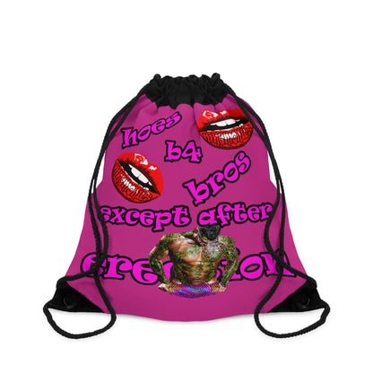 hoes b4 bros - Drawstring Bag (pink)