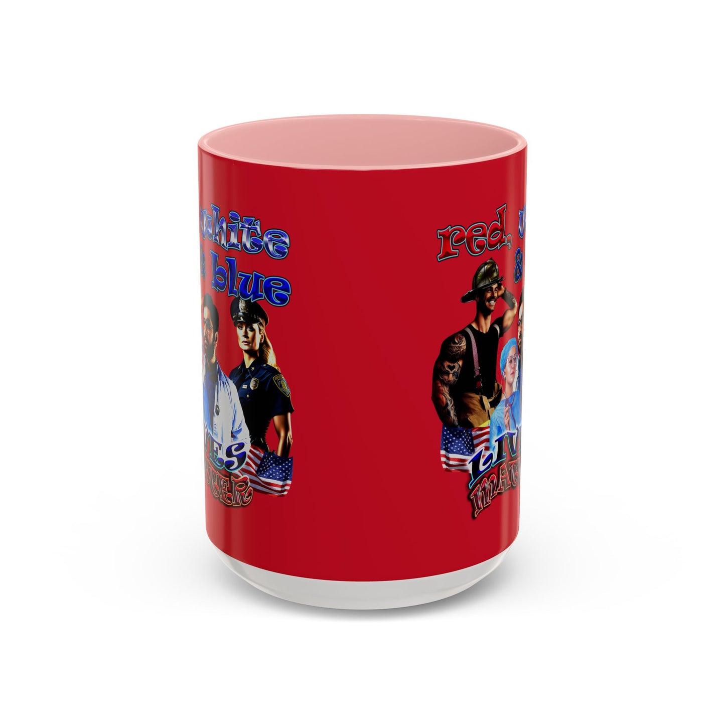 rw&b lives matter - Accent Mug (dark red)