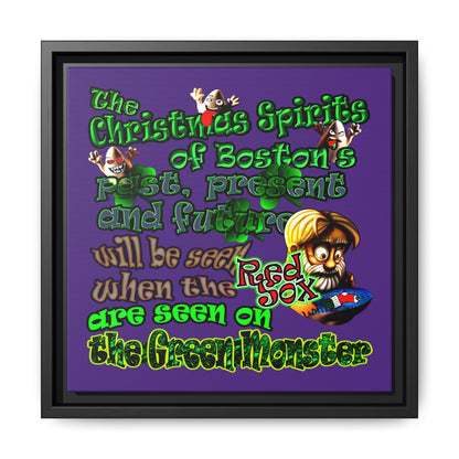 christmas spirits of boston - framed canvas art (purple)