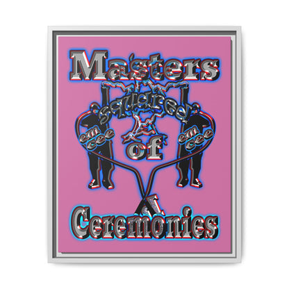 em cee squared - framed canvas art (light pink)