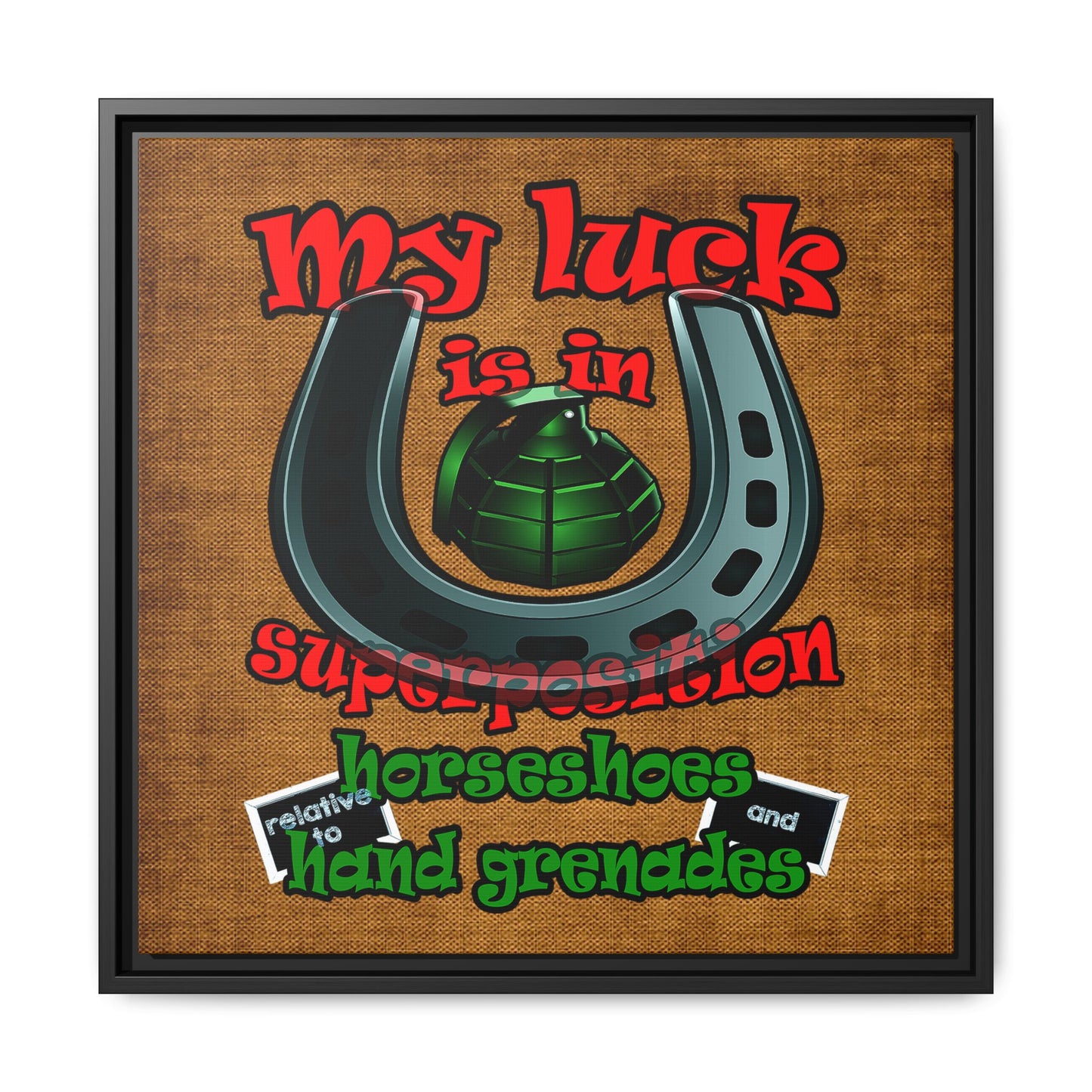 my luck - framed canvas art (brown papyrus)