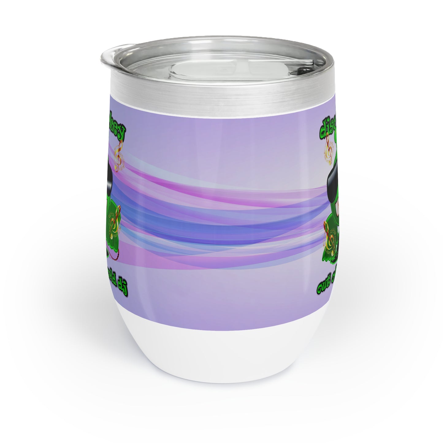 disc jockey - Chill Wine Tumbler (light blue-pink wave)