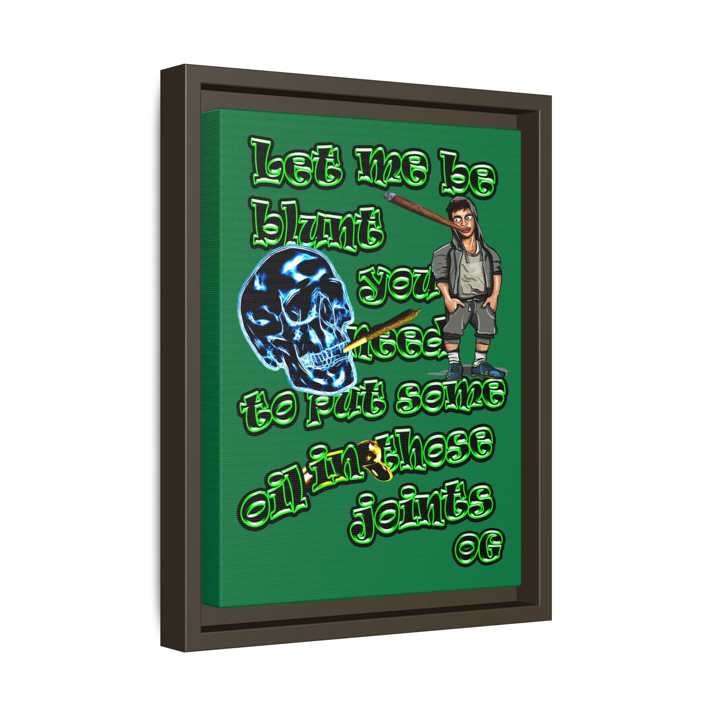 og - framed canvas art (dark green)