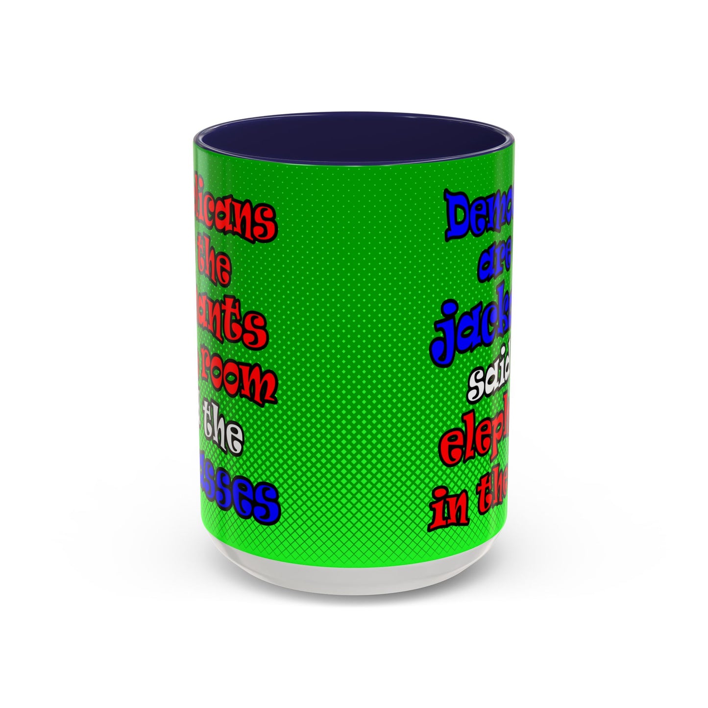 donkeys and elephants - Accent Mug (logo green)