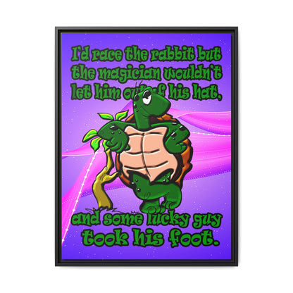 turtle race - framed canvas art (purple-pink wave)