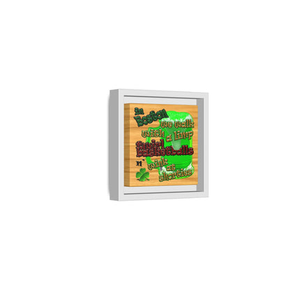 celtics logo - framed canvas art (butterscotch wood finish)
