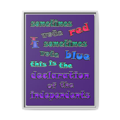 declaration of the independents - framed canvas art (purple)