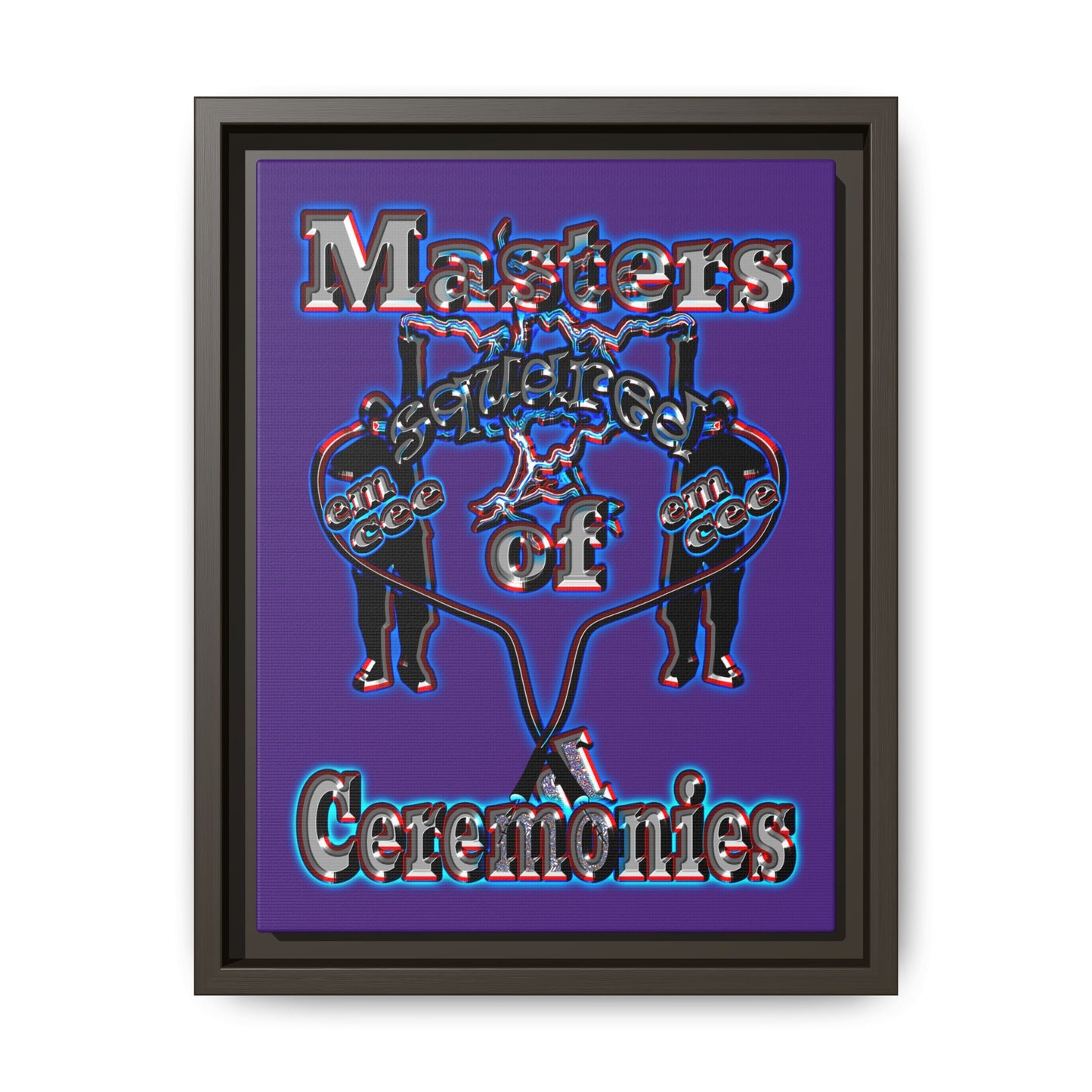 em cee squared - framed canvas art (purple)