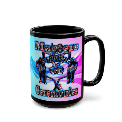 em cee squared - Black Mug (light blue-pink wave)