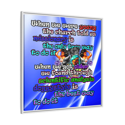 doggystyle - framed canvas art (blue-white wave)
