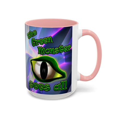 green monster - Accent Mug (grey-pink wave)