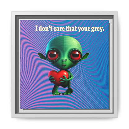 I don't care that your grey - framed canvas art (light blue-purple wave)