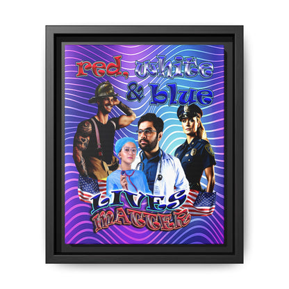 rw&b lives matter - framed canvas art (purple wave)