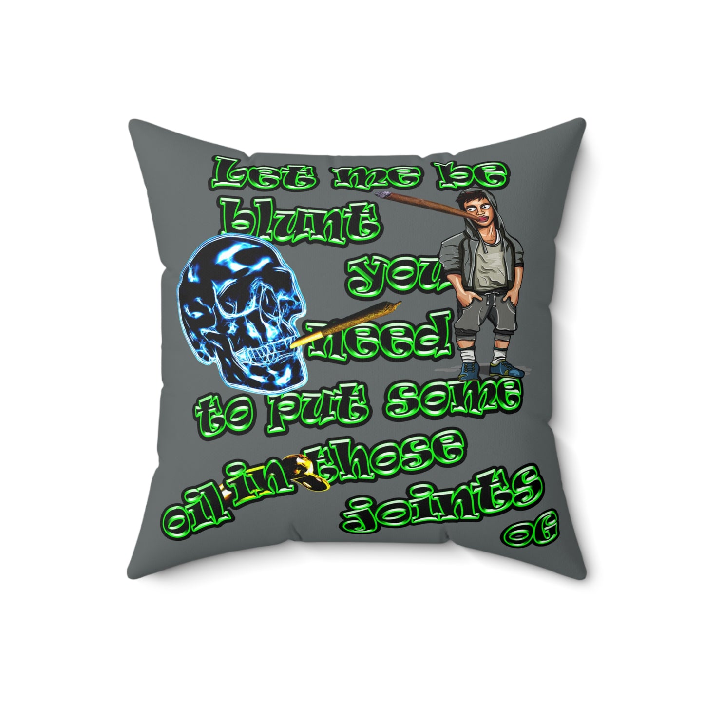 og - Spun Polyester Square Pillow - (dark grey)