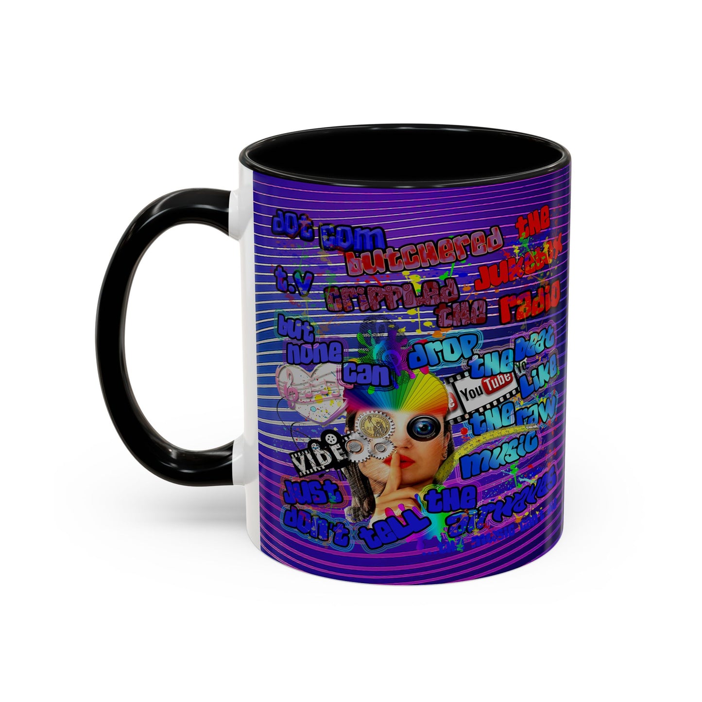 drop the beat - Accent Mug (purple wave)